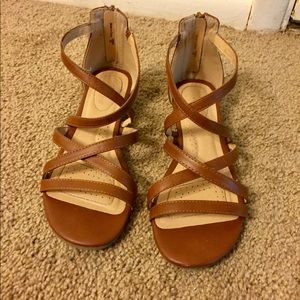 Cognac Sandals Size 8W